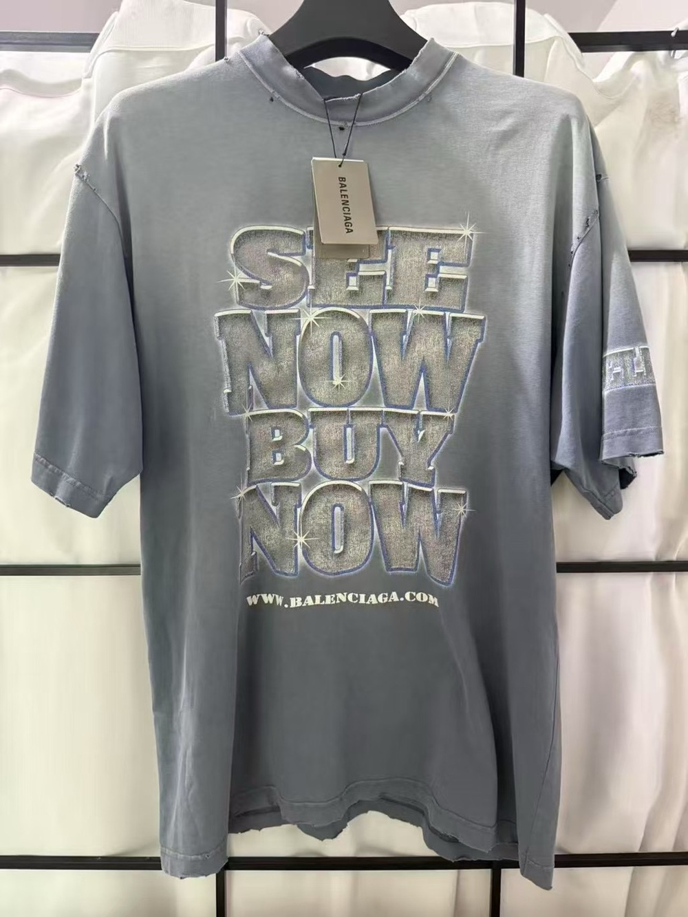 Balenciaga Gray 'See Now Buy Now' Graphic Tee